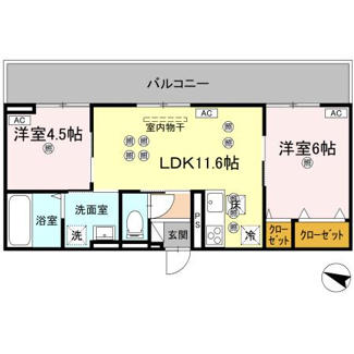 【間取り】 | フィオーレガーデン北田宮　A