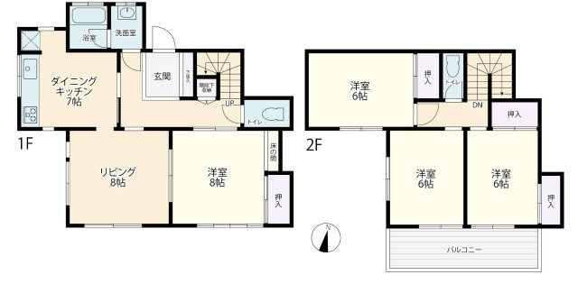大矢部3丁目　中古戸建ての間取り