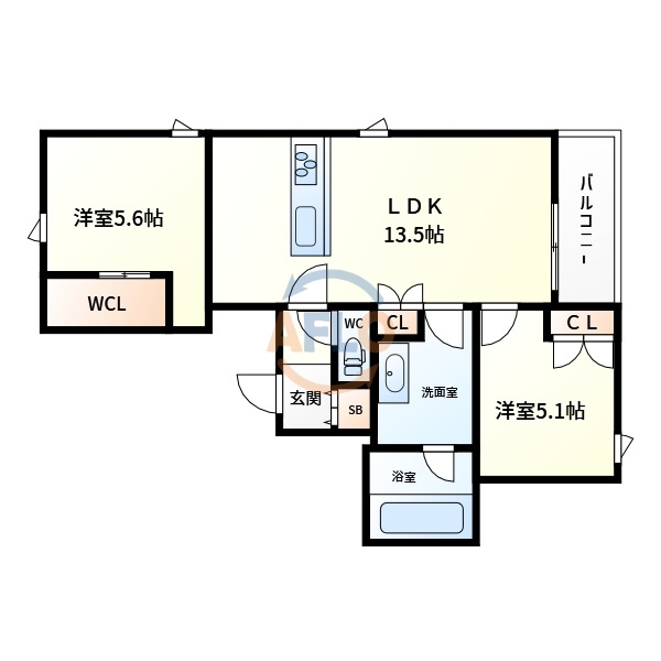 内代レジデンスサウス　内代小学校区の間取り|内代レジデンスサウス　間取り