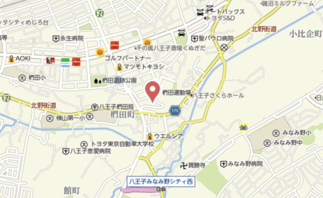 『八王子市マンション』マイキャッスル椚田【仲介手数料無料】　八王子市椚田町521-6の地図|～仲介手数料無料☆八王子ひなた不動産～マイキャッスル椚田