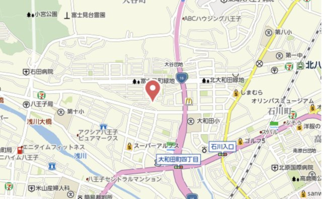 『八王子市マンション』ダイアパレス八王子富士見台【仲介手数料無料】　八王子市大和田町5-30-21の地図|～仲介手数料無料☆八王子ひなた不動産～ダイアパレス八王子富士見台