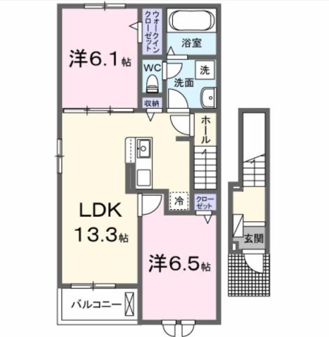 ジェルメ柏Ｄ棟の間取り