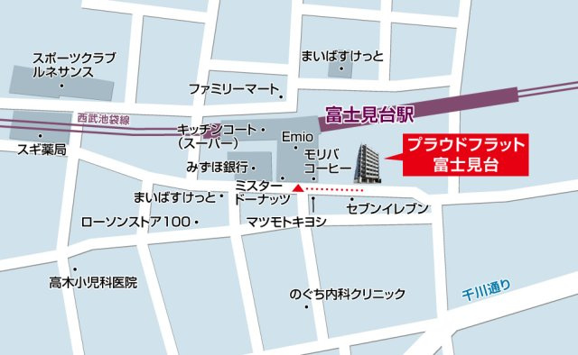 プラウドフラット富士見台の地図