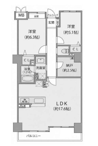 ファミールKOUZTOWERの間取り