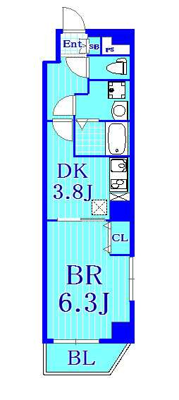 ペンタスコワダの間取り|1DKタイプの使いやすい間取りです！