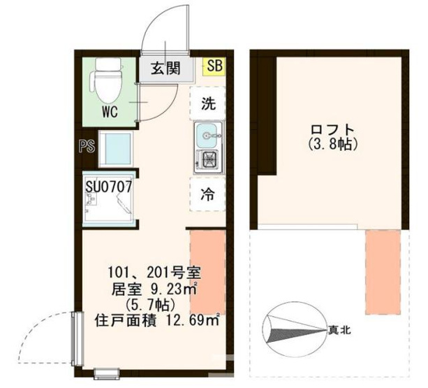 【間取り】 | ハーモニーテラス千住宮元町