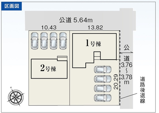 【区画図】 | 浜松市中央区舞阪町弁天島 3期 新築建売 2号棟 | 2号棟の区画図です