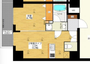 ブエナビスタ難波サウスの間取り|現状有姿