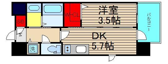 エステムコート難波Ⅶビヨンドの間取り