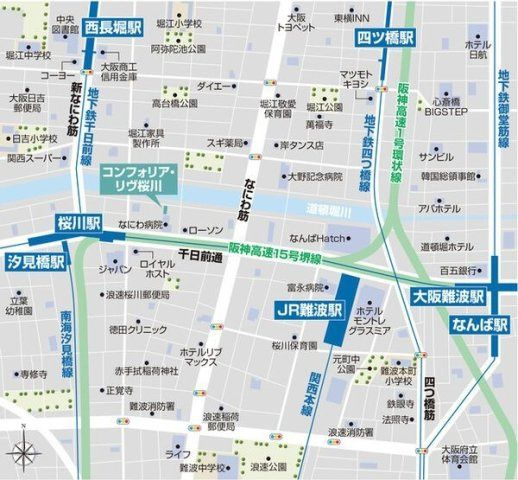 コンフォリア・リヴ桜川ソルテラスの地図