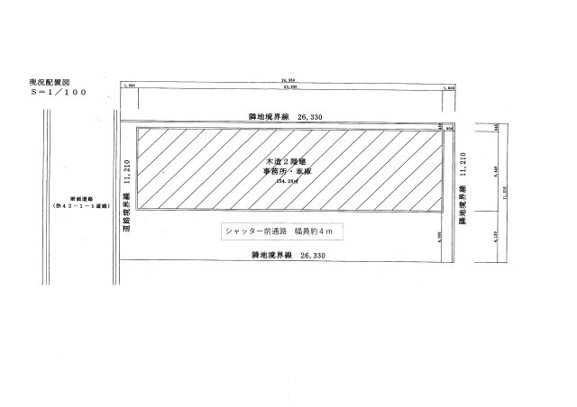 メルディアキューブ箕面牧落 Office & Garageの区画図|現況配置図