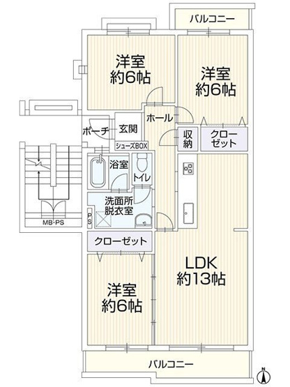 【間取り】 | 十郎川サンハイツ15号棟