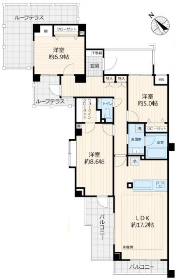 朝日マンション目黒の間取り
