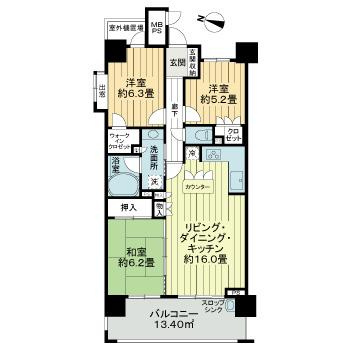 ザ・ライオンズ池田Ｉ棟の間取り|分譲賃貸　3LDK