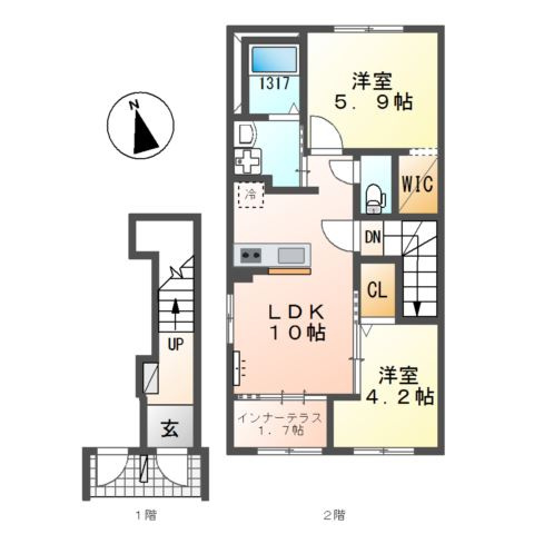 【間取り】 | 仮）三苫３丁目新築アパート
