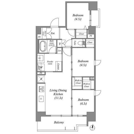 【間取り】 | ACP Residence三ノ輪テラス