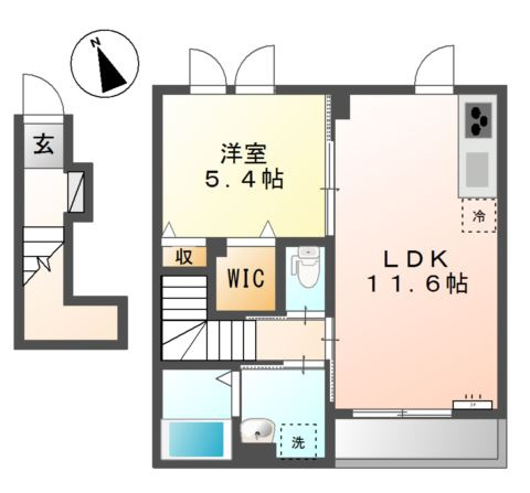 パイン　メルヴェージュの間取り