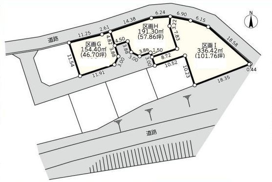 ラフシアNAGANUKIⅡ　新築モデルの区画図|区画図：区画Hが当該物件です。