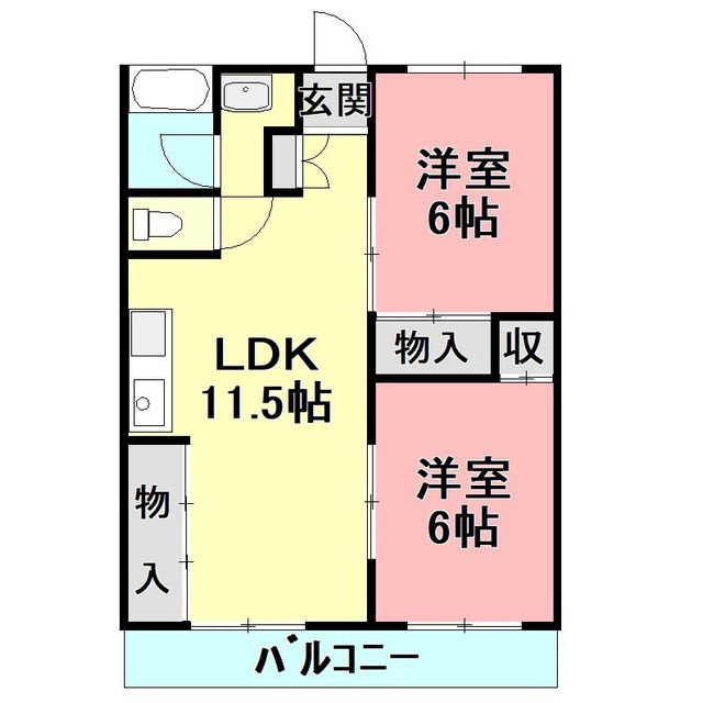 インフィール茜部の間取り
