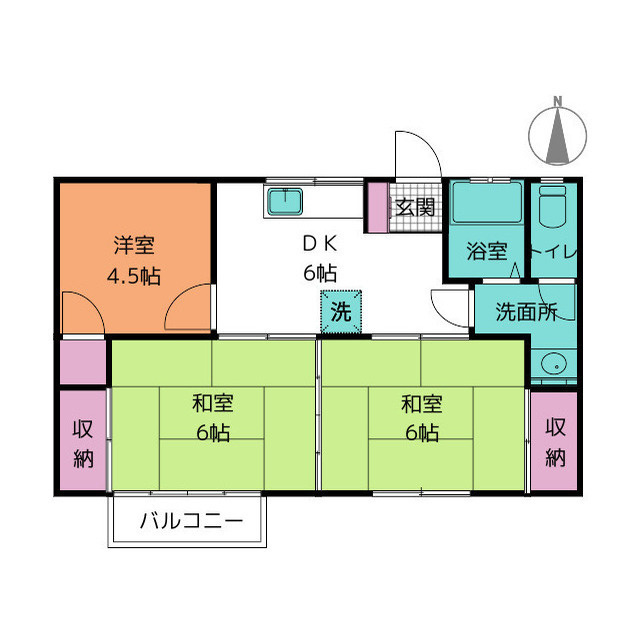 沼津市東椎路のアパートの間取り