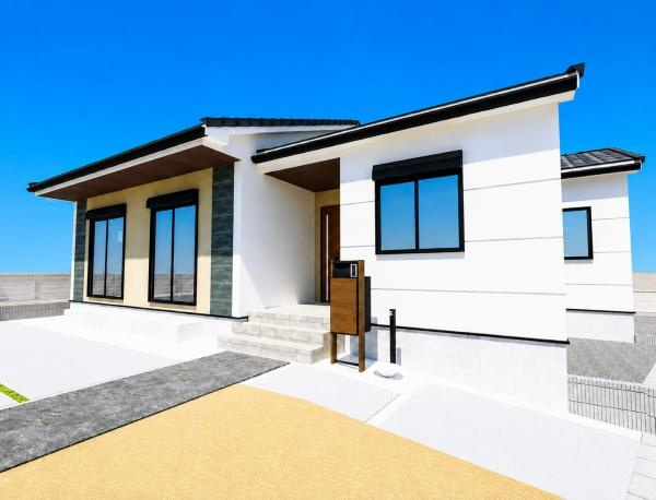 横浜市都筑区折本町の新築一戸建の完成予想図|外観のイメージパースです。
お洒落な外観で完成が楽しみです。