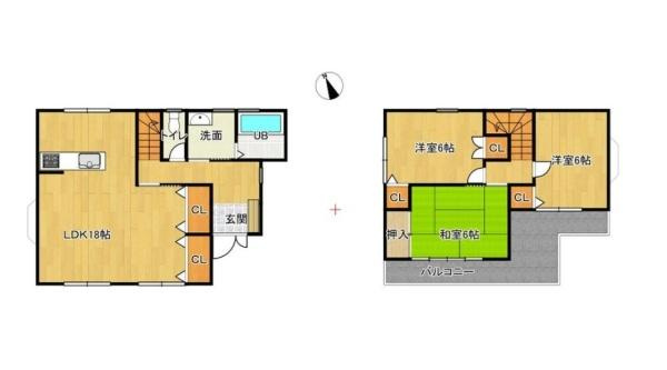 和歌山市市小路　中古戸建の間取り