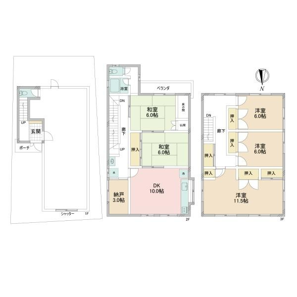 枚方市 伊加賀西町　中古 一戸建ての間取り