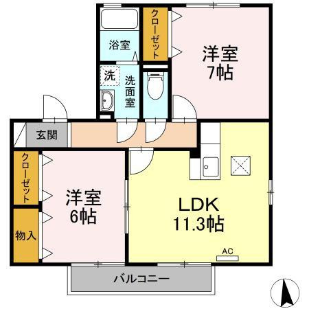 【間取り】 | コンフォート７８　A棟