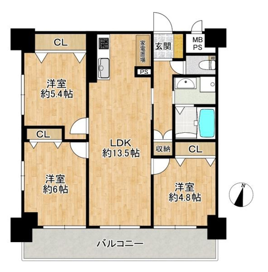 【間取り】 | 万葉ハイツ小阪菱屋西　中古マンション
