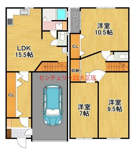 南恩加島6丁目貸家の間取り|★オール洋室の３LDK★