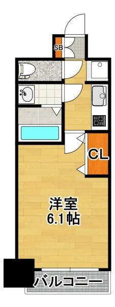 プレサンス大正フレンジ（Aタイプ）の間取り|★広めの1ＬＤＫ★