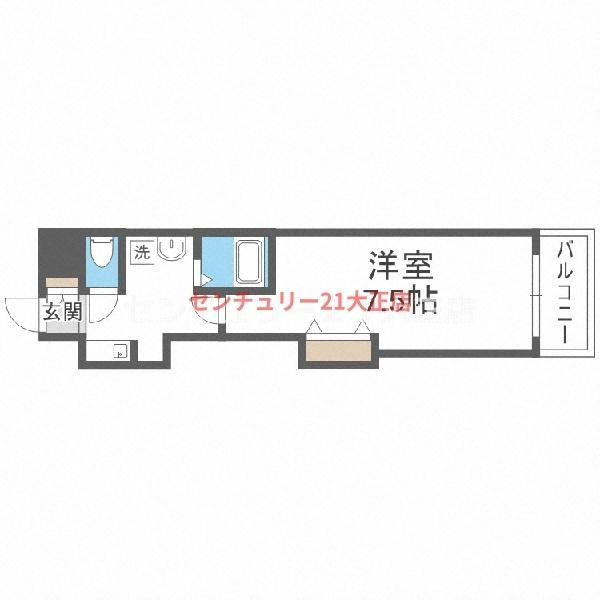 S-FORT弁天町の間取り|★1R★