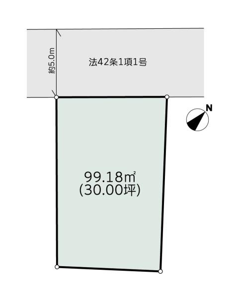 藤沢市本藤沢１丁目の売地の土地図