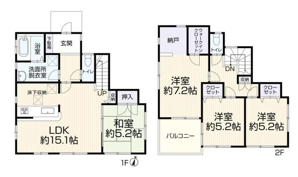 藤沢市鵠沼藤が谷４丁目の中古一戸建の間取り