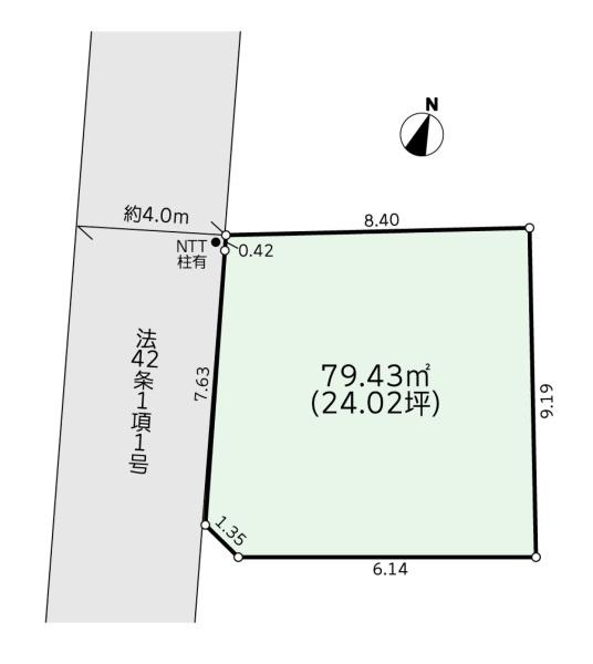藤沢市鵠沼松が岡４丁目の売地の土地図