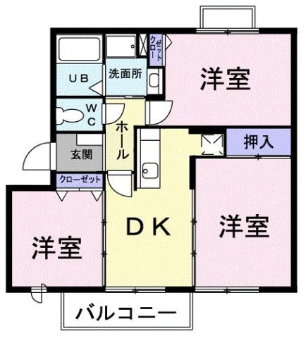 グランディスＢの間取り