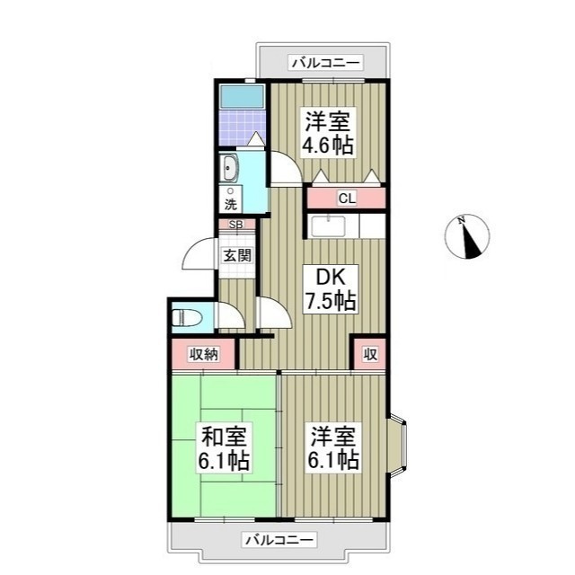 レグルス松戸B棟の間取り
