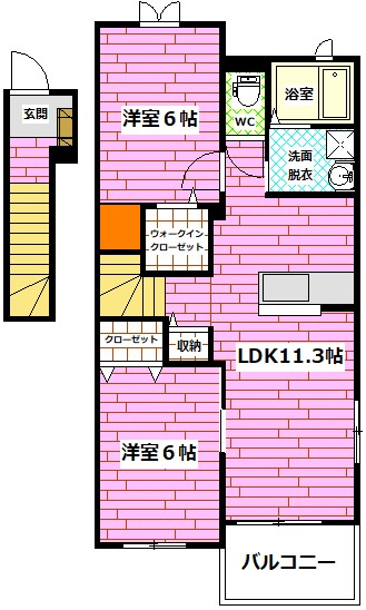 カームリー　Ｋの間取り