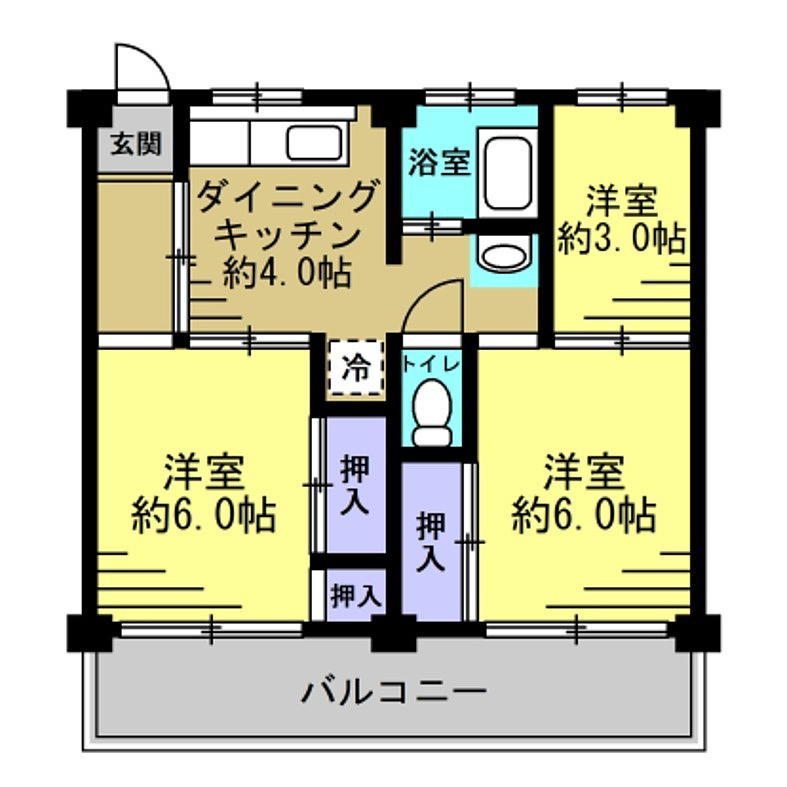 ビレッジハウス谷口　4号棟の間取り
