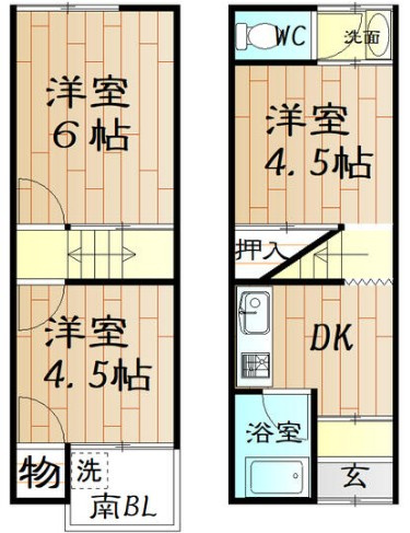 黒原城内町テラスの間取り