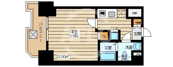 プレサンス難波EASTモダニティの間取り|プレサンス難波EASTモダニティ　開放感ある間取