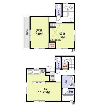 磯子区滝頭２丁目貸家１号棟の間取り