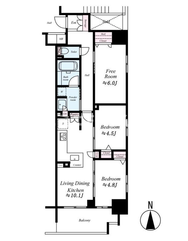プレサンスロジェ堺筋本町の間取り|現状有姿