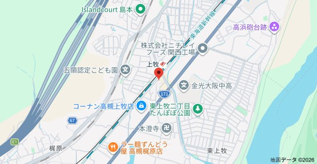 高槻市上牧南駅前町の賃貸マンションの地図