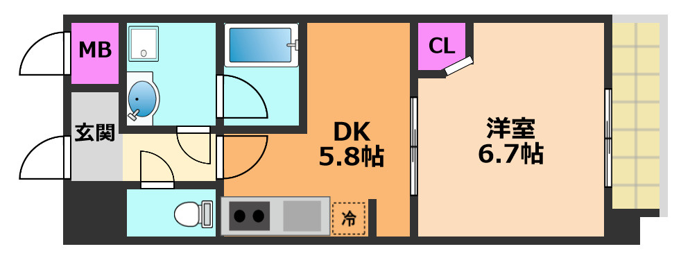 高槻市上牧南駅前町の賃貸マンションの間取り