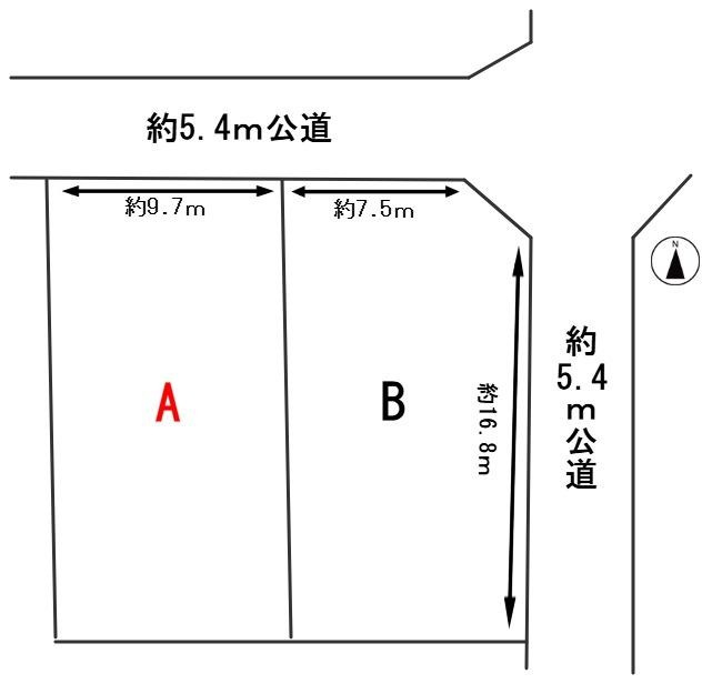 ６７２９２　岐阜市隆城町分譲地の区画図