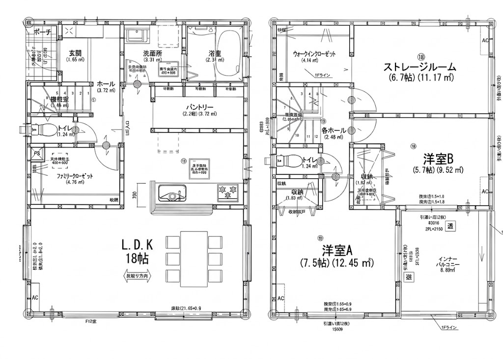 全5区画新築分譲　大久保町大久保町3期　1号棟の間取り