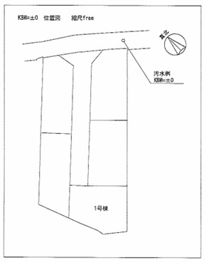 全5区画新築分譲　大久保町大久保町3期　1号棟の区画図