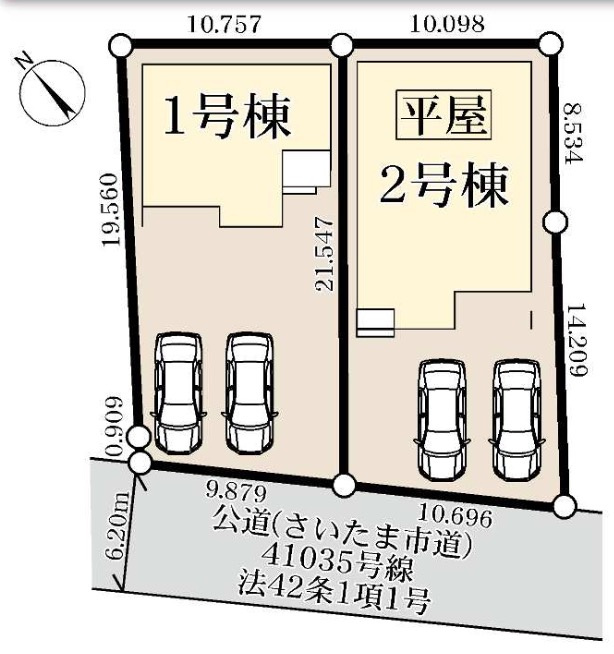 西区二ツ宮の区画図