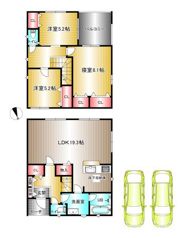 クレイドルガーデン和歌山市市小路第６ １号棟の間取り